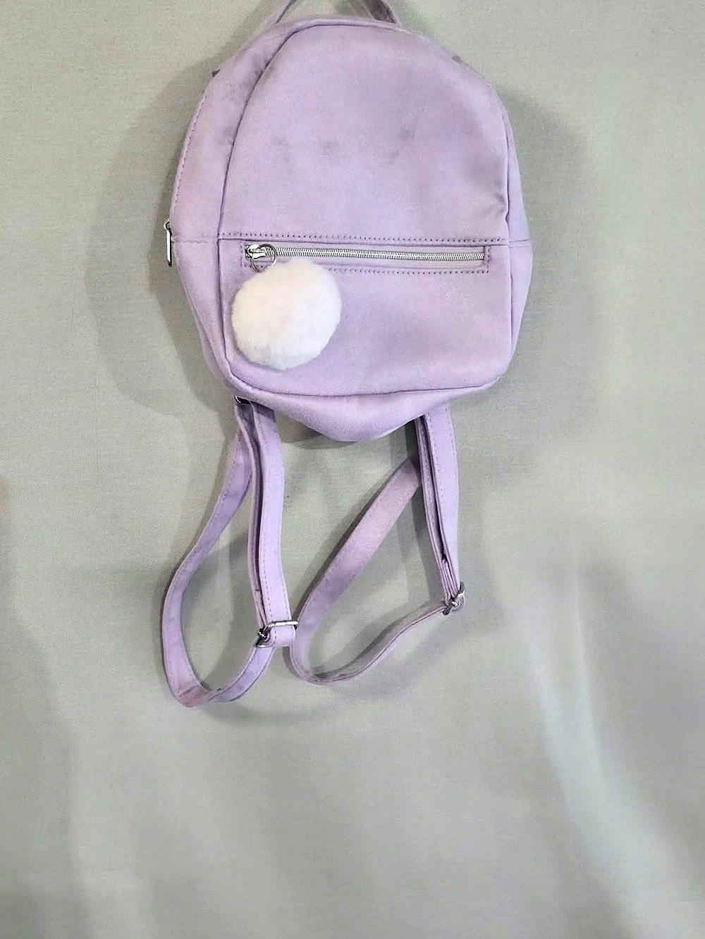 H&M– Mini Backpack Purse with Pom Purple
